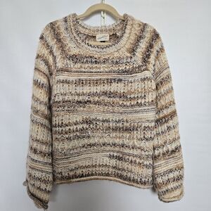 Universal Thread Knit Sweater Women Snuggly Chunky Cozy Tan Cream Brown Size XXL